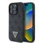 GUESS PU 4G Strass Triangle Metal Logo Case for iPhone 16 Pro Max Black