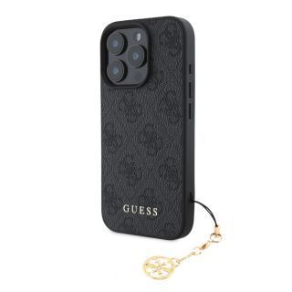 GUESS 4G Charm Case for iPhone 16 Pro Tone on Tone Grey