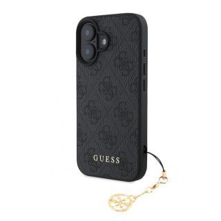 GUESS 4G Charm Case for iPhone 16 Plus Tone on Tone Grey