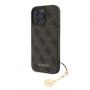 GUESS 4G Charm Case for iPhone 16 Pro Max Tone on Tone Brown