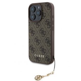 GUESS 4G Charm Case for iPhone 16 Pro Tone on Tone Brown