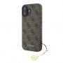 GUESS 4G Charm Case for iPhone 16 Plus Tone on Tone Brown