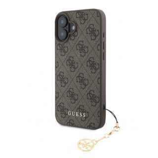 GUESS 4G Charm Case for iPhone 16 Plus Tone on Tone Brown