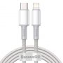 Baseus USB-C to Lightning High Density Braided Cable, 20W, PD, 2m  white