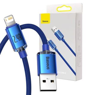 Baseus&nbsp;Crystal Shine cable USB to Lightning, 2.4A, 2m  blue