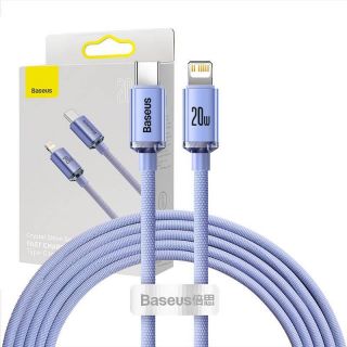 Baseus&nbsp;Crystal cable USB-C to Lightning, 20W, PD, 2m  violet