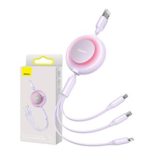 Baseus&nbsp;Bright Mirror 2, 3-in-1 USB 3-in-1 cable for micro USB  /  USB-C  /  Lightning 3.5A 1.1m  Purple