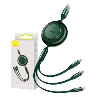 Baseus&nbsp;Bright Mirror 2, USB 3-in-1 cable for micro USB  /  USB-C  /  Lightning 3.5A 1.1m  Green