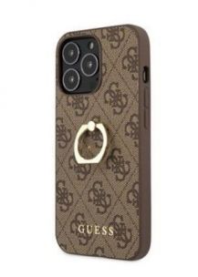 GUESS Guess 
 Apple 
 iPhone 13 Pro PU 4G Ring Case 
 Brown brūns