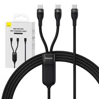 Baseus 2in1 USB cable Flash Series USB-C do USB-C 100W, 1.5m  black