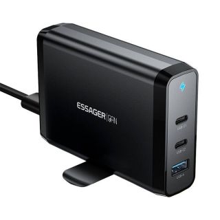 - Essager Desktop Charger 2xUSB-C 1xUSB-A 140W Essager GaN  black melns