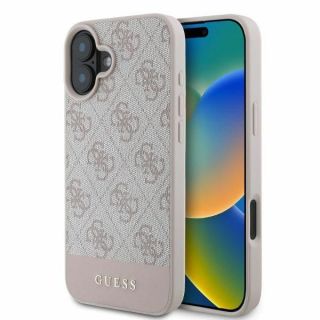 GUESS&nbsp;Guess Guess 4G Bottom Stripe iPhone 16 Case - Pink