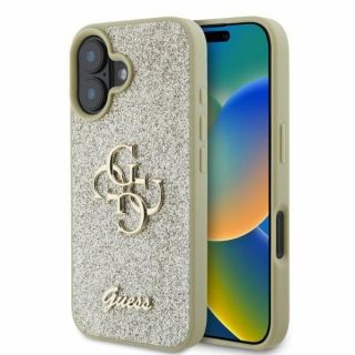 GUESS&nbsp;Guess Guess Fixed Glitter Big 4G iPhone 16 Case - Gold