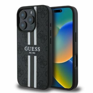 GUESS&nbsp;Guess Guess 4G Printed Stripes MagSafe case for iPhone 16 Pro - black