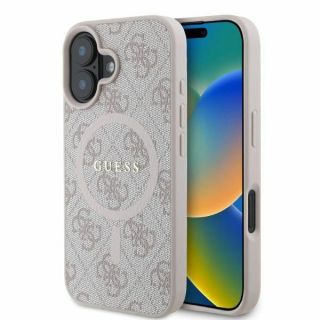 GUESS&nbsp;Guess Guess 4G Ring Classic Logo MagSafe iPhone 16 Case - Pink