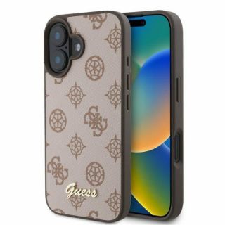 GUESS&nbsp;Guess Guess Peony Script MagSafe iPhone 16 Case - Brown
