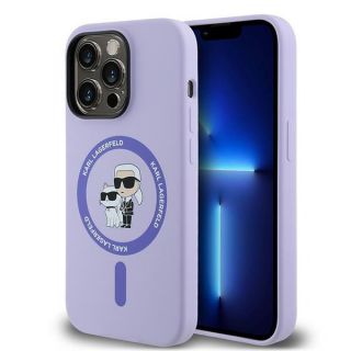 -&nbsp;Karl Karl HC MagSafe Silicone Karl&Choupette Heads Ring Case for iPhone 14 Pro Purple