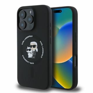 -&nbsp;Karl Karl Silicone Karl&Choupette Heads Ring MagSafe Case for iPhone 16 Pro Black