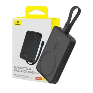 Baseus Baseus Powerbank Baseus Magnetic Mini 10000mAh, Lightning 20W MagSafe  black melns