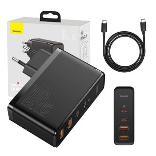 Baseus Travel Charger GaN2 Pro Quick 2x USB + 2x USB-C, 100W, EU  Black melns