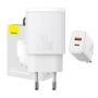 Baseus Compact Quick Charger, USB, USB-C, 20W  white