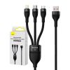 Bezvadu ierīces un gadžeti Baseus 3in1 USB cable Flash Series, USB-C + micro USB + Lightning, 100W, 1.2m...» 