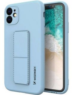 - Galaxy A22 5G Kickstand Case Silicone Stand Cover Light Blue zils