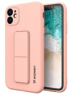 - Galaxy A22 5G Kickstand Case Silicone Stand Cover Pink rozā