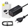 Baseus GaN3 Pro wall charger 2xUSB-C + 2xUSB, 100W  black