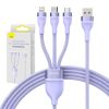 Bezvadu ierīces un gadžeti Baseus 3in1 USB cable Flash II Series, USB-C + micro USB + Lightning, 66W, 1....» 