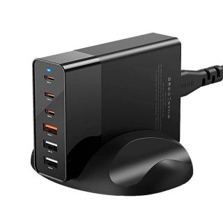 - BlitzWolf Wall charger Blitzwolf BW-S25, 75W, 3x USB + 3x USB-C  black melns