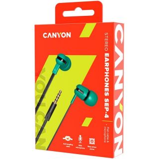 CANYON&nbsp;SEP-4 Stereo earphone with microphone 1.2m flat cabl