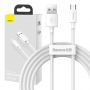 Baseus Simple Wisdom Data Cable Kit USB to Micro 2.1A  2PCS / Set  1.5m White