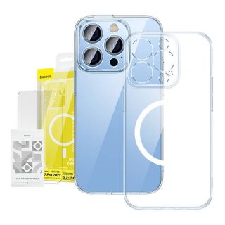 Baseus&nbsp;Crystal Transparent Magnetic Case and Tempered Glass set for iPhone 14 Pro Max