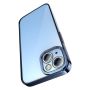 Glitter Transparent Case and Tempered Glass set for iPhone 14 Plus  blue