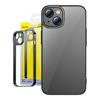 Baseus&nbsp;Glitter Transparent Case and Tempered Glass set for iPhone 14 Plus  black