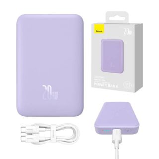 Baseus Baseus Powerbank Baseus Magnetic Mini 10000mAh, USB-C 20W MagSafe  purple purpurs