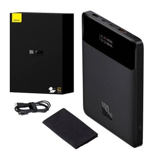 Baseus Powerbank Blade 20000mAh 2xUSB, 2xUSB-C + cable USB-C 100W  black melns