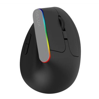 - Delux Wireless Vertical Mouse Delux M618C 2.4G 1600DPI RGB  black