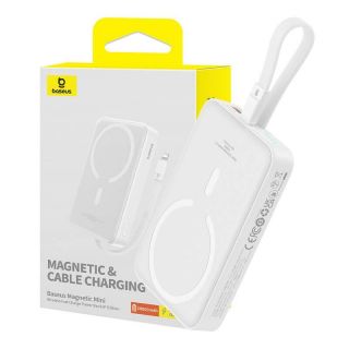 Baseus Baseus Powerbank Baseus Magnetic Mini 10000mAh, Lightning 20W MagSafe  white