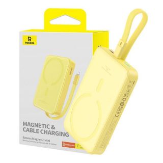 Baseus Baseus Powerbank Baseus Magnetic Mini 10000mAh, USB-C 20W MagSafe  yellow dzeltens
