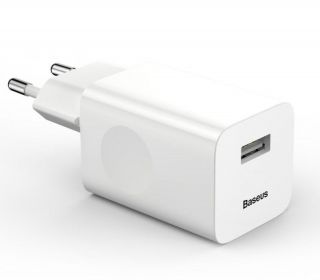 Baseus Wall charger QC 3.0 1x USB 3A White balts