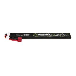 - Gens ace Gens Ace 25C 1200mAh 3S1P 11.1V Airsoft Gun Lipo Battery with T Plug Long size