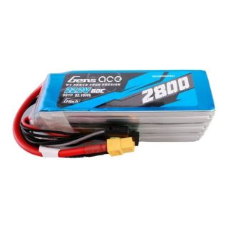 -&nbsp;Gens ace Gens ace G-Tech 2800mAh 22.2V 60C 6S1P Lipo Battery Pack with XT60 plug