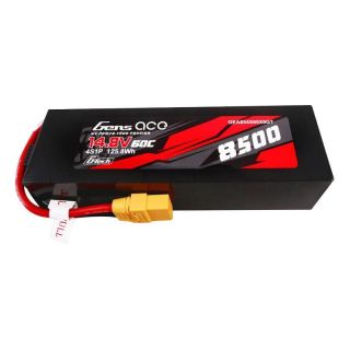 -&nbsp;Gens ace Gens ace G-Tech 8500mAh 14.8V 60C 4S1P Lipo Battery Pack PC Material Case with XT90 plug