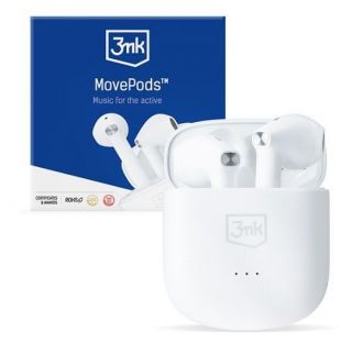 3MK MovePods 6.5 hours Bluetooth 5.3 White balts