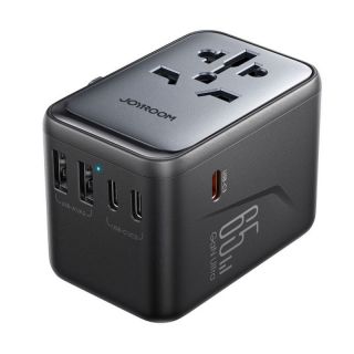 - Joyroom JR-TCW02 65W Travel Adapter Universal EU/US/JP/AU/UK/CN - Black 