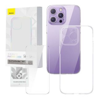 Baseus&nbsp;Transparent Case and Tempered Glass set Corning for iPhone 14 Pro Max