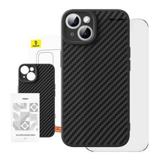 Baseus&nbsp;Case Synthetic Fiber iPhone 15 Plus + tempered glass