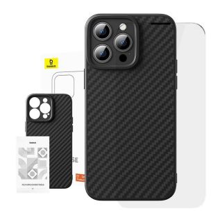 Baseus Case Synthetic Fiber iPhone 15 Pro + tempered glass